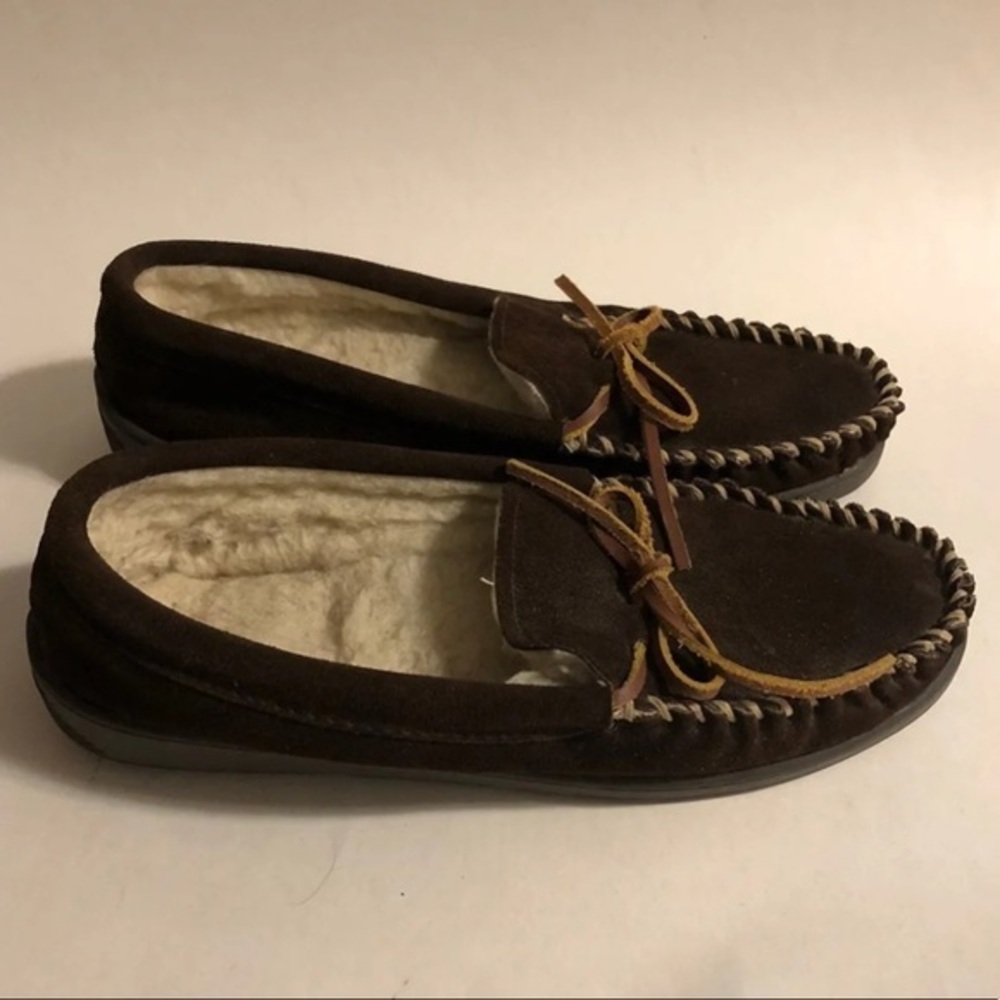 Cabela's Slippers Mens Size 10M Slip On Leather Uppers Brown